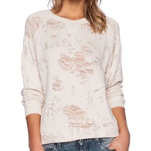IRO JEANS GARETH Beige Distressed Effect Top